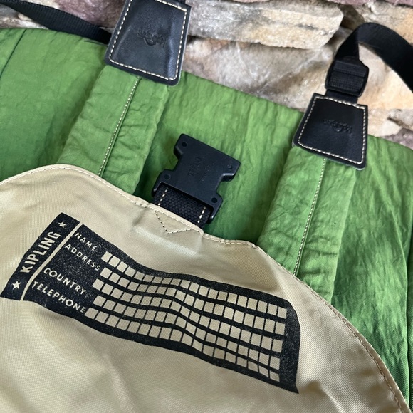 Kipling Backpack Bag Vintage Nylon Drawstring - Picture 5 of 6